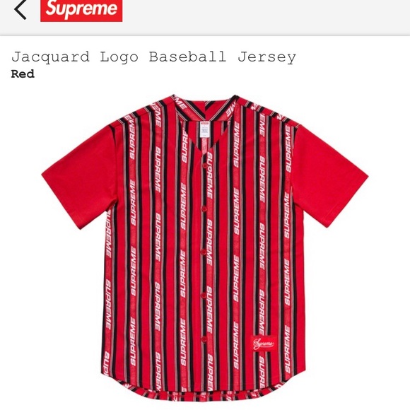 supreme jacquard logo baseball jersey